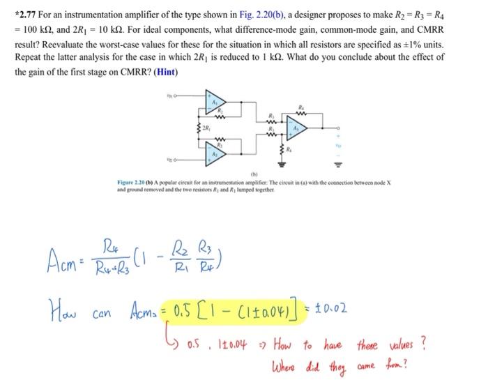 D 2 72 The Circuit Shown In Fig P2 72 Is A Representation Of A Versatile Ic Known As A Differential Amplifier Module Av 8
