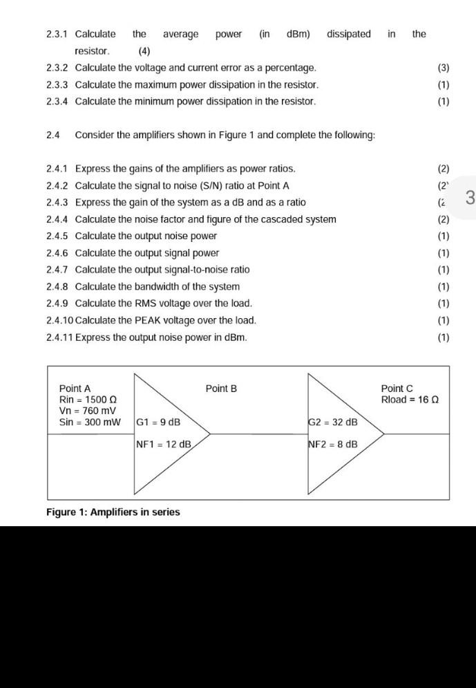 2 3 1 Calculate The Average Power In Dbm Resistor 4 2 3 2 Calculate The Voltage And Current Error As A Percentage 1