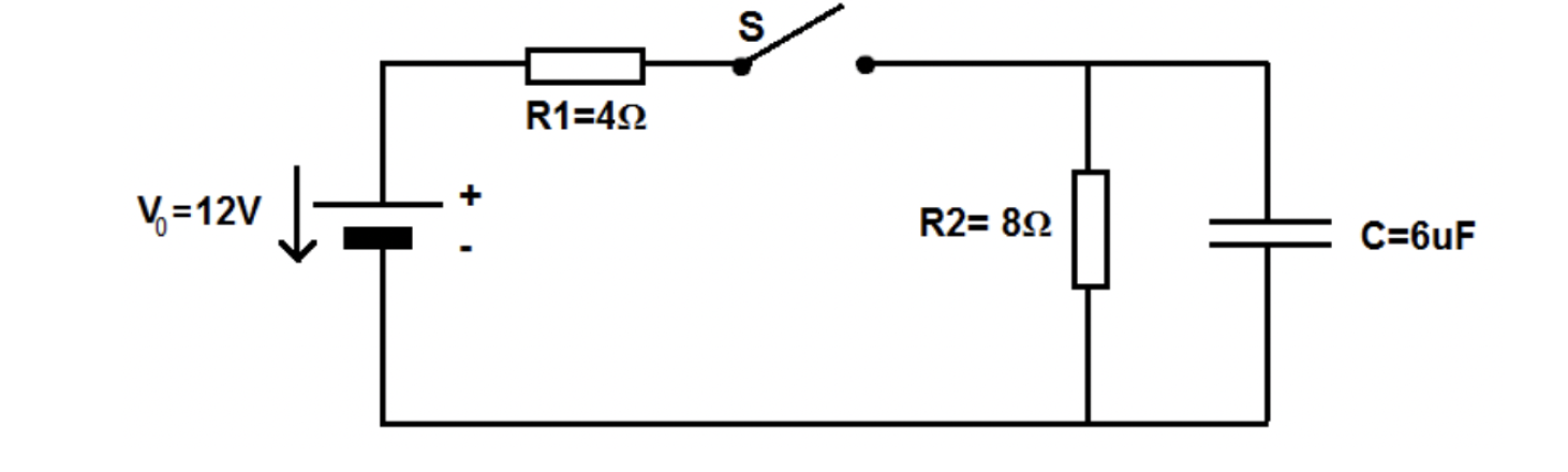 Question A Given Is The Following Circuit The Capacitor In The Circuit Is Initially Uncharged Find The Current 1