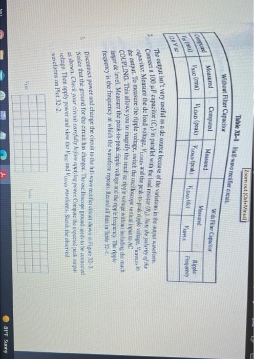 32 Name Date Rectifier Circuits Class Reading Text Sections 16 4 Through 16 7 Objectives After Performing This Experime 6
