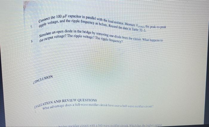32 Name Date Rectifier Circuits Class Reading Text Sections 16 4 Through 16 7 Objectives After Performing This Experime 10