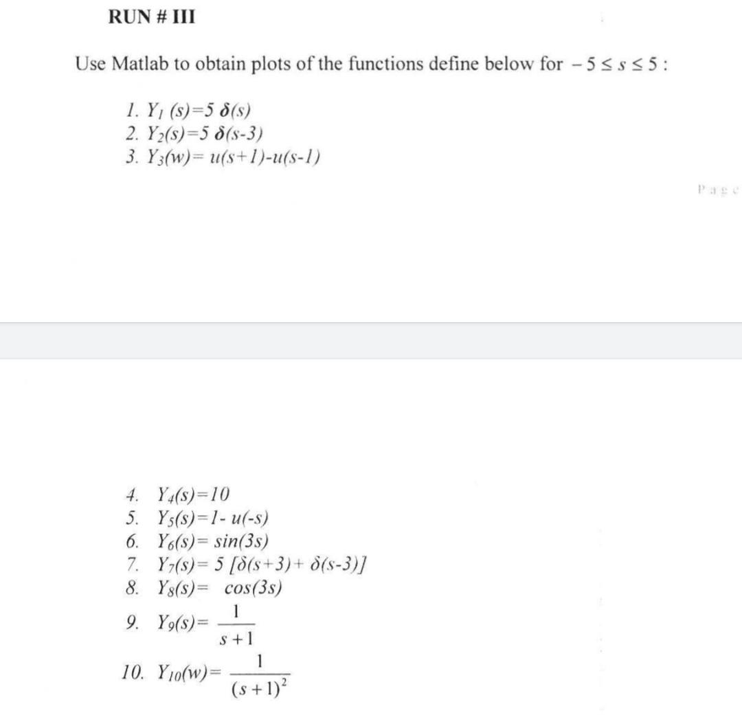 Need Matlab Code For All Of Run 3 Please 1