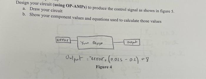 Design Your Circuit Using Op Amps To Produce The Control Signal As Shown In Figure 5 A Draw Your Circuit B Show You 1