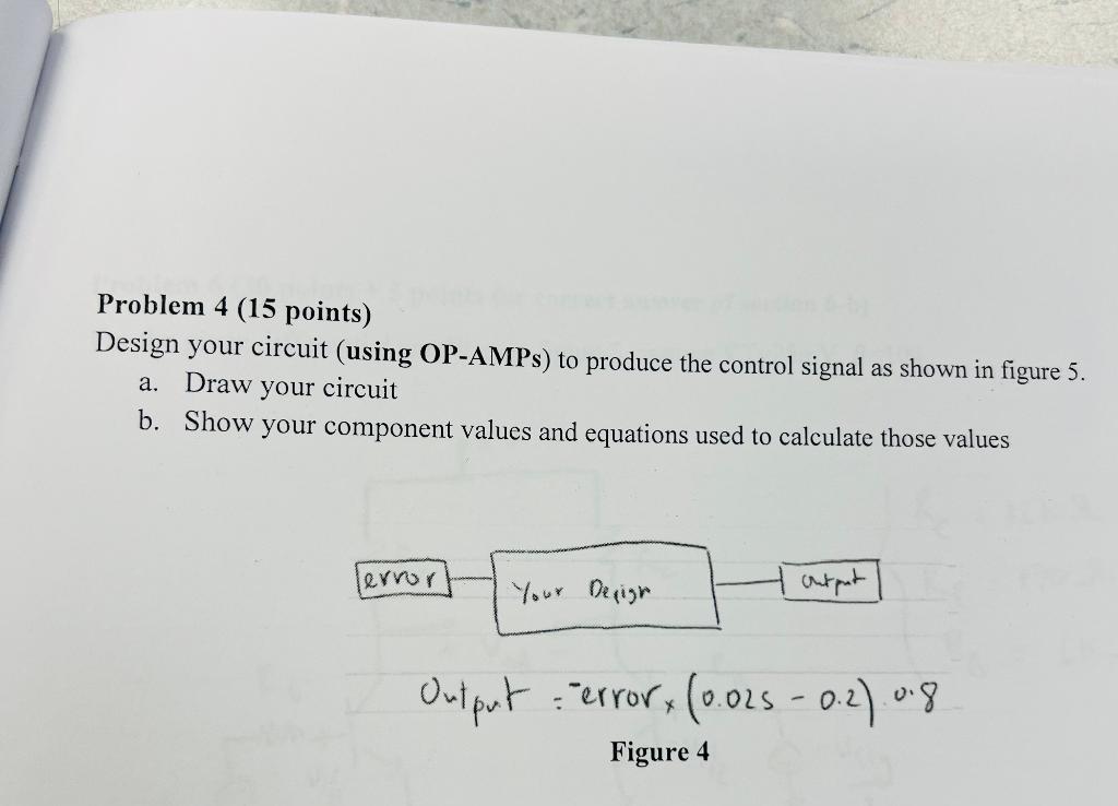 Problem 4 15 Points Design Your Circuit Using Op Amps To Produce The Control Signal As Shown In Figure 5 A Draw Yo 1
