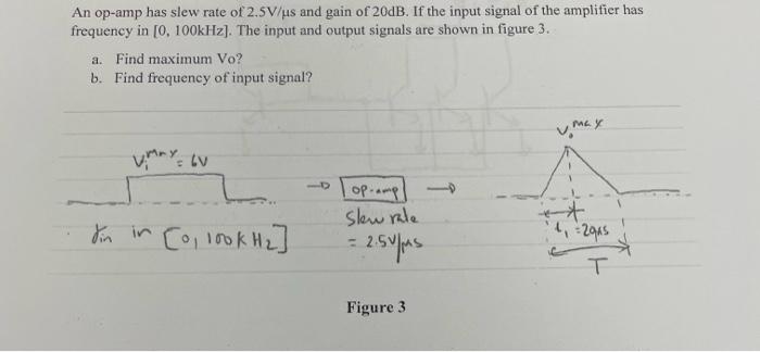 An Op Amp Has Slew Rate Of 2 5v Us And Gain Of 20db If The Input Signal Of The Amplifier Has Frequency In 0 100khz 1