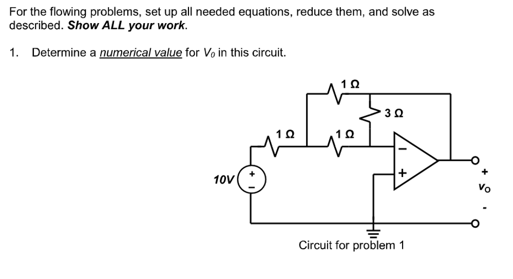 For The Flowing Problems Set Up All Needed Equations Reduce Them And Solve As Described Show All Your Work 1 Deter 1