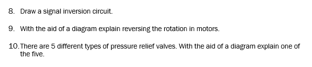 8 Draw A Signal Inversion Circuit 9 With The Aid Of A Diagram Explain Reversing The Rotation In Motors 10 There Are 1