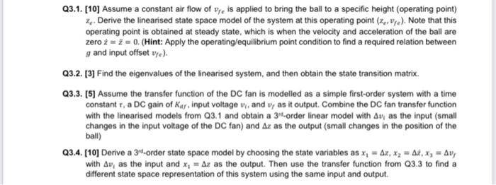 The Dynamic Equation Of Motion For An Air Levitation System Is Given As Below With The Schematics Of The System Shown In 2