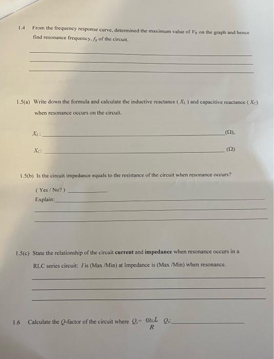 Objectives 1 To Investigate The Characteristics Of The Series Resonant Circuit 2 To Determine The Resonance Curve App 3