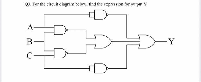 Q3 For The Circuit Diagram Below Find The Expression For Output Y A B C 1