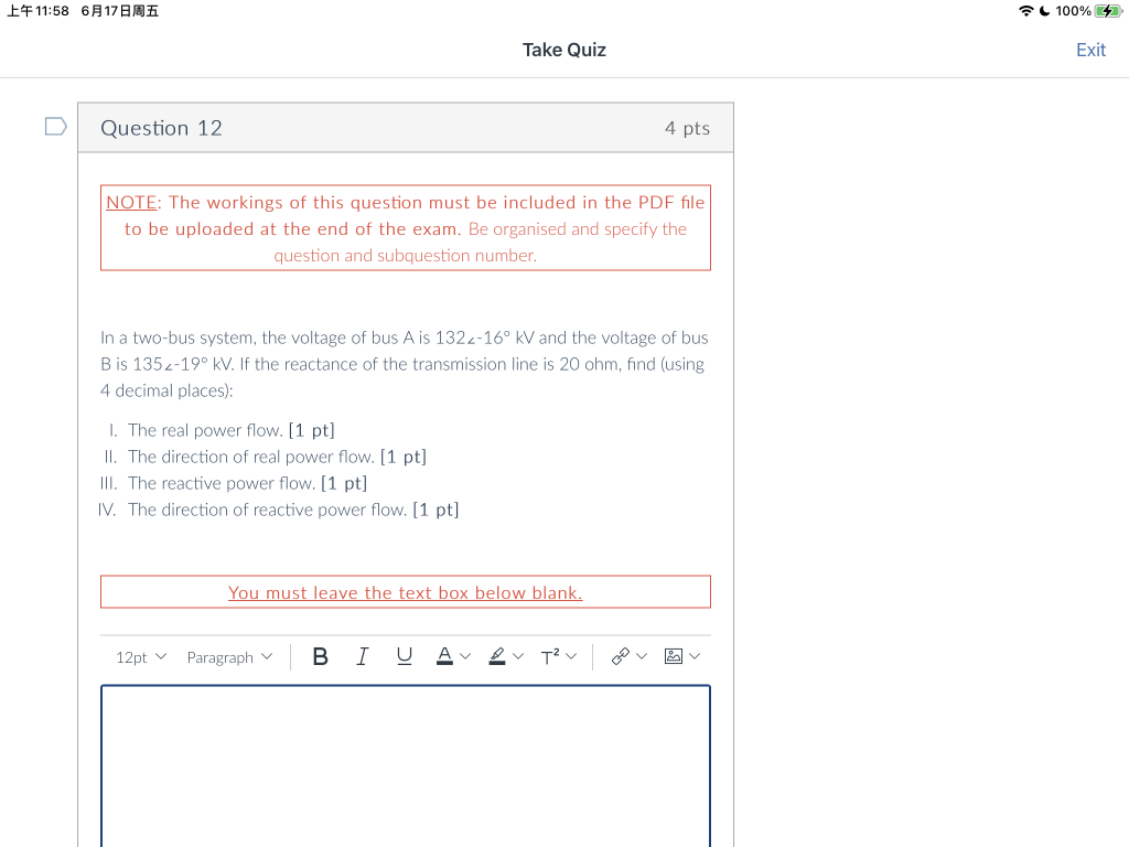 Note The Workings Of This Question Must Be Included In The Pdf File To Be Uploaded At The End Of The Exam Be Organised 1