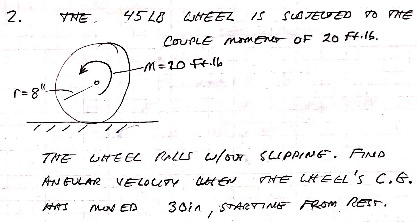 2 The 4528 Wheez 15 Sudjeved Do The Couple Nomen Of 20 Ff Ls M 20 Fr 16 R 8 The Wheel Rolls W Out Slipping Find A 1