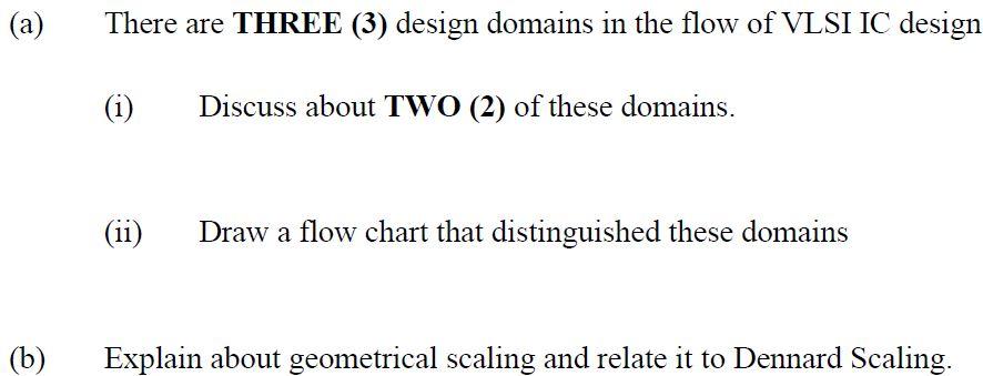A B There Are Three 3 Design Domains In The Flow Of Vlsi Ic Design I Discuss About Two 2 Of These Domains Ii 1
