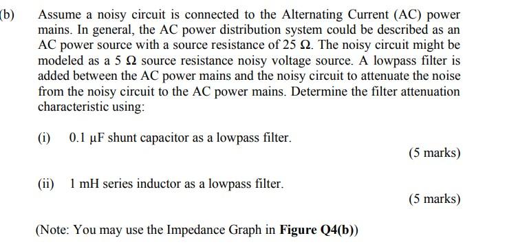 B Assume A Noisy Circuit Is Connected To The Alternating Current Ac Power Mains In General The Ac Power Distributi 1