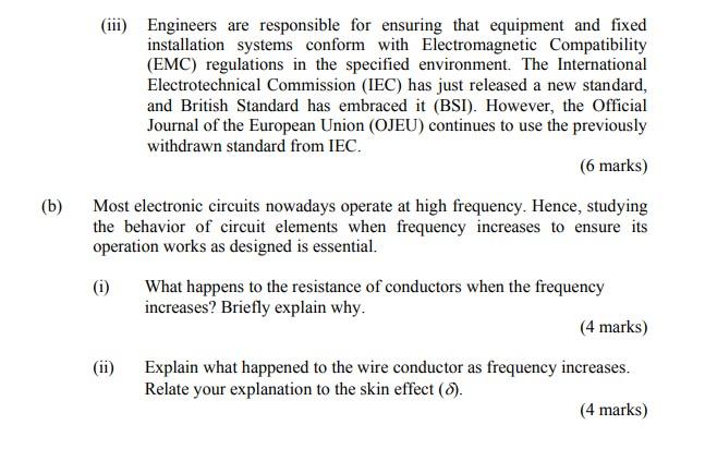 B Iii Engineers Are Responsible For Ensuring That Equipment And Fixed Installation Systems Conform With Electromagne 1