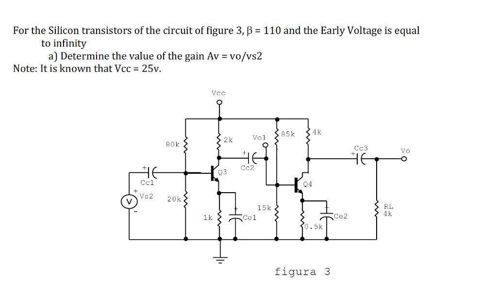 For The Silicon Transistors Of The Circuit Of Figure 3 Ss 110 And The Early Voltage Is Equal To Infinity A Determine 1
