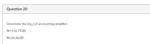 Question 19 In A Differential Amplifier What Is Vout Given The Following R3 Www Vcc R1 V V R2 Www M V 7v V 3 5v 2