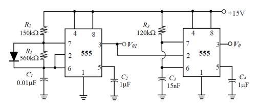 Topic Subject Analysis And Design Of Electronic Circuits Q3 Two 555 Timers Are Connected Together As Shown In Figure Q 1