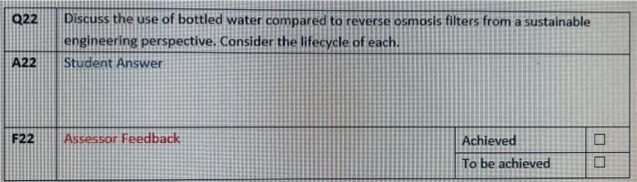 Q22 A22 F22 Discuss The Use Of Bottled Water Compared To Reverse Osmosis Filters From A Sustainable Engineering Perspect 1