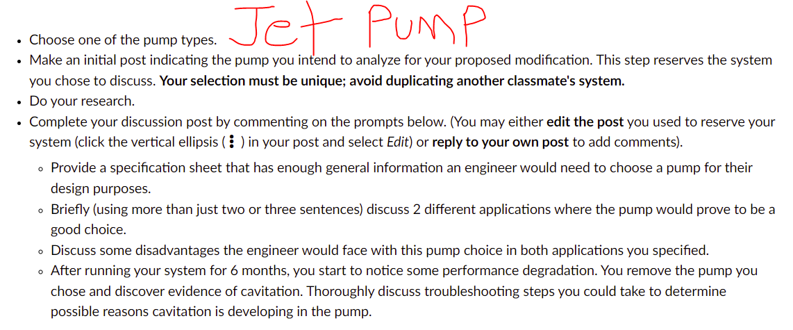 Jet Pump Choose One Of The Pump Types Make An Initial Post Indicating The Pump You Intend To Analyze For Your Propose 1