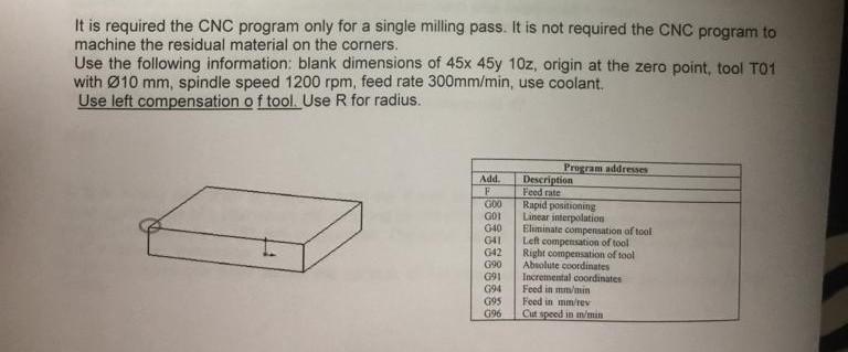 It Is Required The Cnc Program Only For A Single Milling Pass It Is Not Required The Cnc Program To Machine The Residua 1