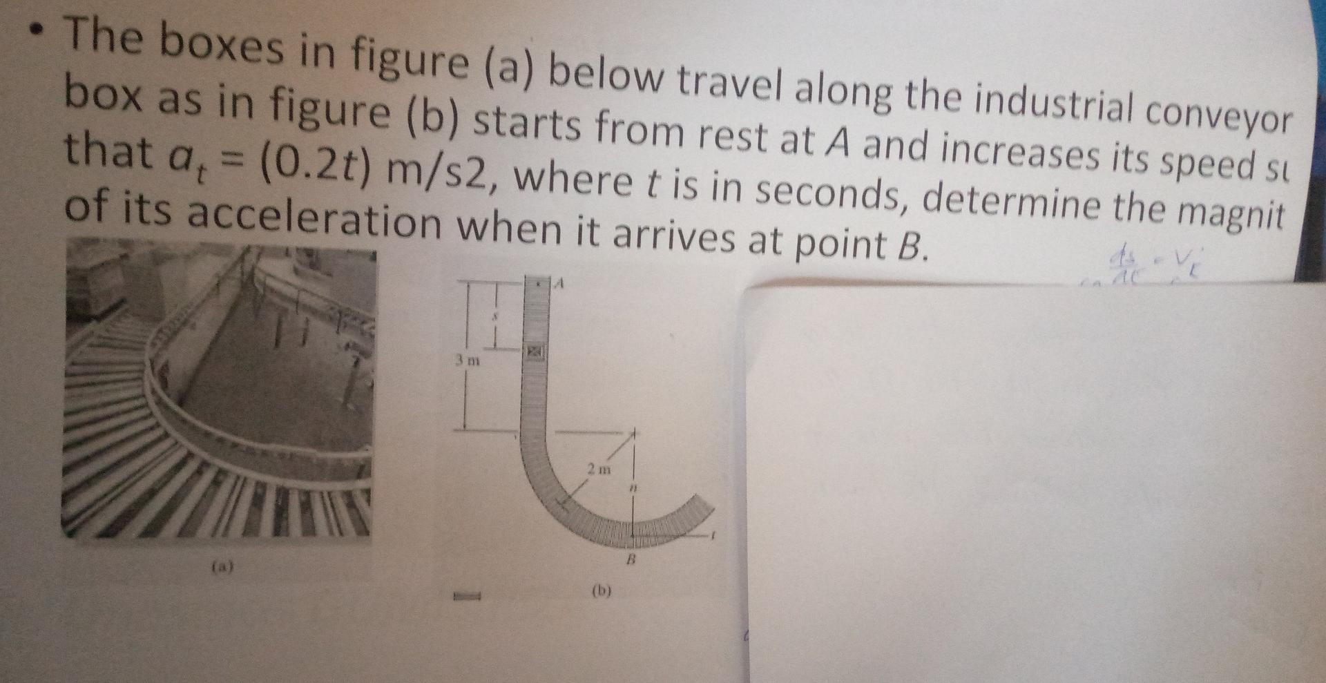 The Boxes In Figure A Below Travel Along The Industrial Conveyor Box As In Figure B Starts From Rest At A And Incr 1