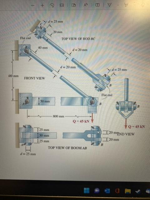A Using Method Of Joints Calculate Forces Fab And Fbc B Can The Structure Safely Support The 45 Kn Load If Rod Bc Ha 1