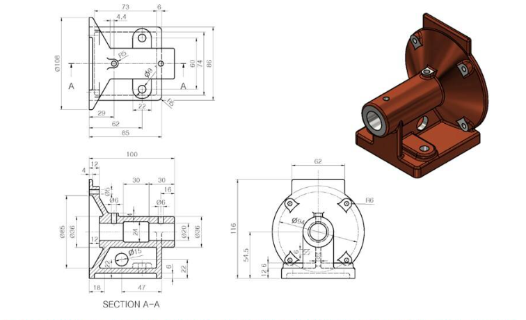 Solidworks Model The Part Below In Solidworks Software Consider The Units Of All Parts As Millimeters And Holes And Slo 1