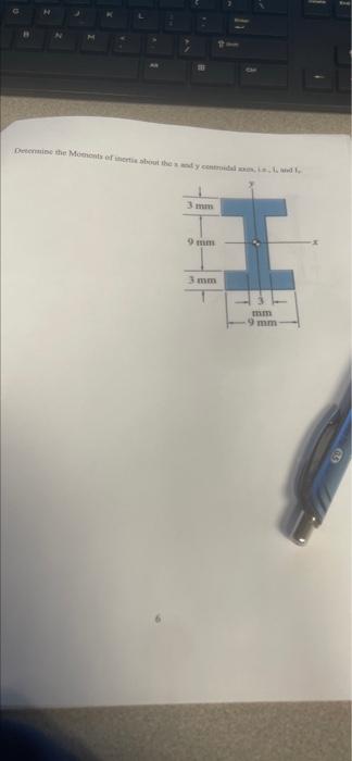 H M L Determine The Moments Of Inertie About The A And Y Contridal Sand 3 Mm I 9 Mm 3 Mm Mm 9 Mm 1 2