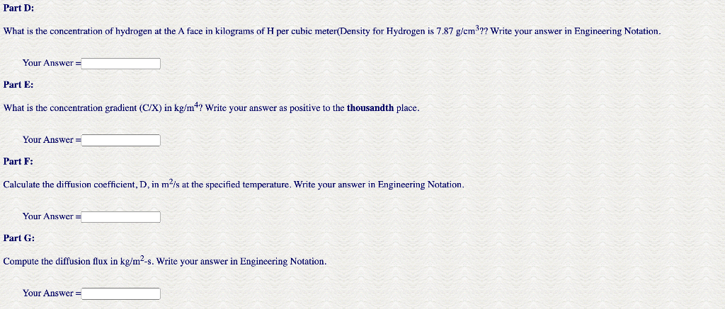 Problem When Alpha Iron Is Subjected To An Atmosphere Of Hydrogen Gas The Concentration Of Hydrogen In The Iron Ch I 2