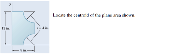 12 In 8 In R 4 In Locate The Centroid Of The Plane Area Shown 1