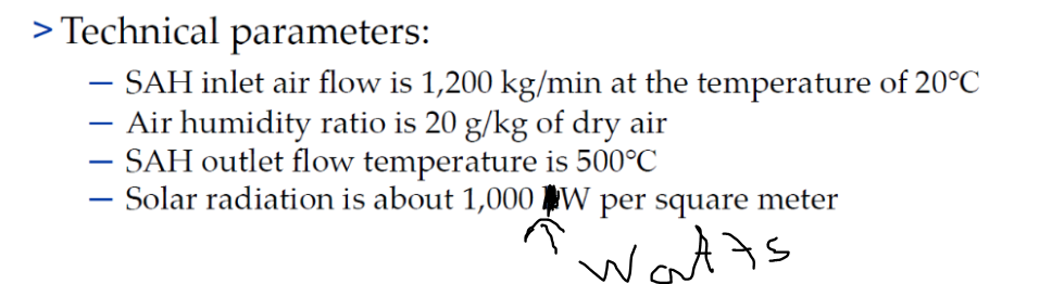 Technical Parameters Sah Inlet Air Flow Is 1 200 Kg Min At The Temperature Of 20 C Air Humidity Ratio Is 20 G Kg Of 1