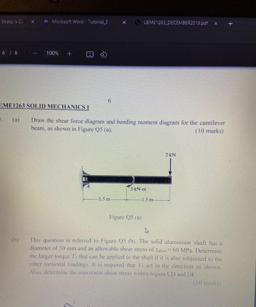 Solid Mechanics Mechanical Engineering Can I Have The Answer For A How To Calcutalte Reaction And The Complete Answe 1