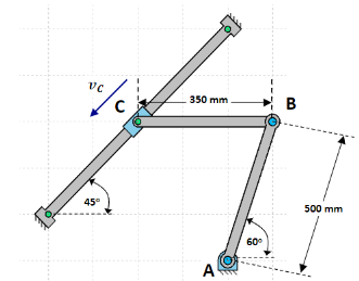 If The Collar At C Is Moving Downward To The Left At V C 8 M S Constant And Rod Bc Is Horizontal At The Instant Shown 1