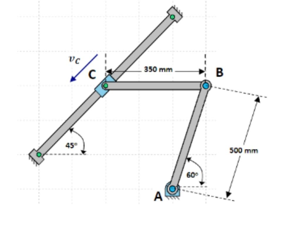 If The Collar At C Is Moving Downward To The Left At V C 8 M S Constant And Rod Bc Is Horizontal At The Instant Shown 1
