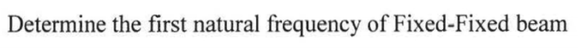 Determine The First Natural Frequency Of Fixed Fixed Beam 1