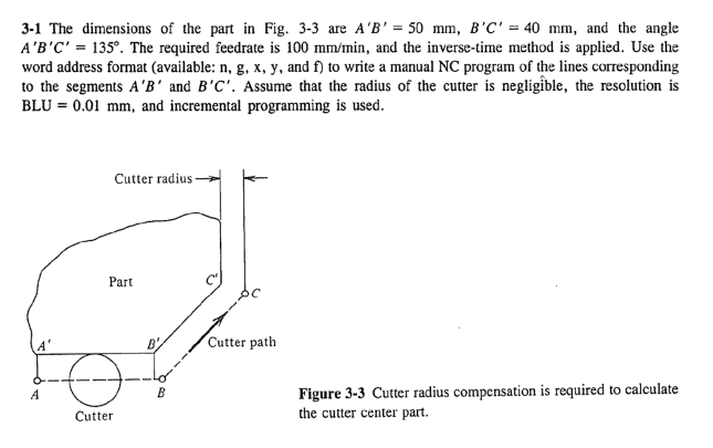 3 1 The Dimensions Of The Part In Fig 3 3 Are A B 50 Mm B C 40 Mm And The Angle A B C 135o The Required Fee 1