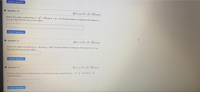 Sumuti Question 12 Baptitalo Sketch The Region And By Y 20 And Y 0 Decide Whether To Respects Ory Then Find The A 1