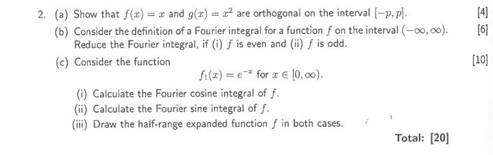 4 61 10 2 A Show That F X X And G X X2 Are Orthogonal On The Interval P P B Consider The Definition 1