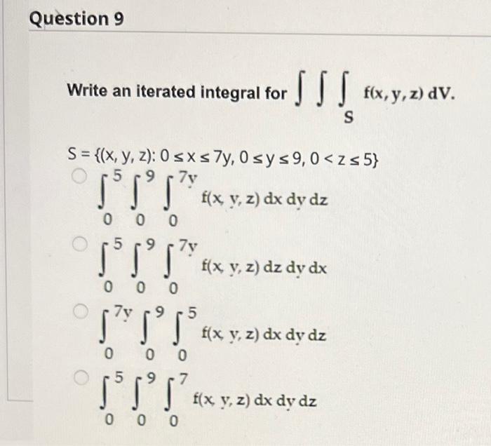 Question 3 Use The Figure To Change The Order Of Integration Of The Double Integrat S S Flx Y Dydx Y X 0 F X Y D 2
