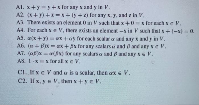 Show That The Set V X X Y X Y R Is A Vector Space With Standard Operations On R3 Al X Y Y X For Any X 2