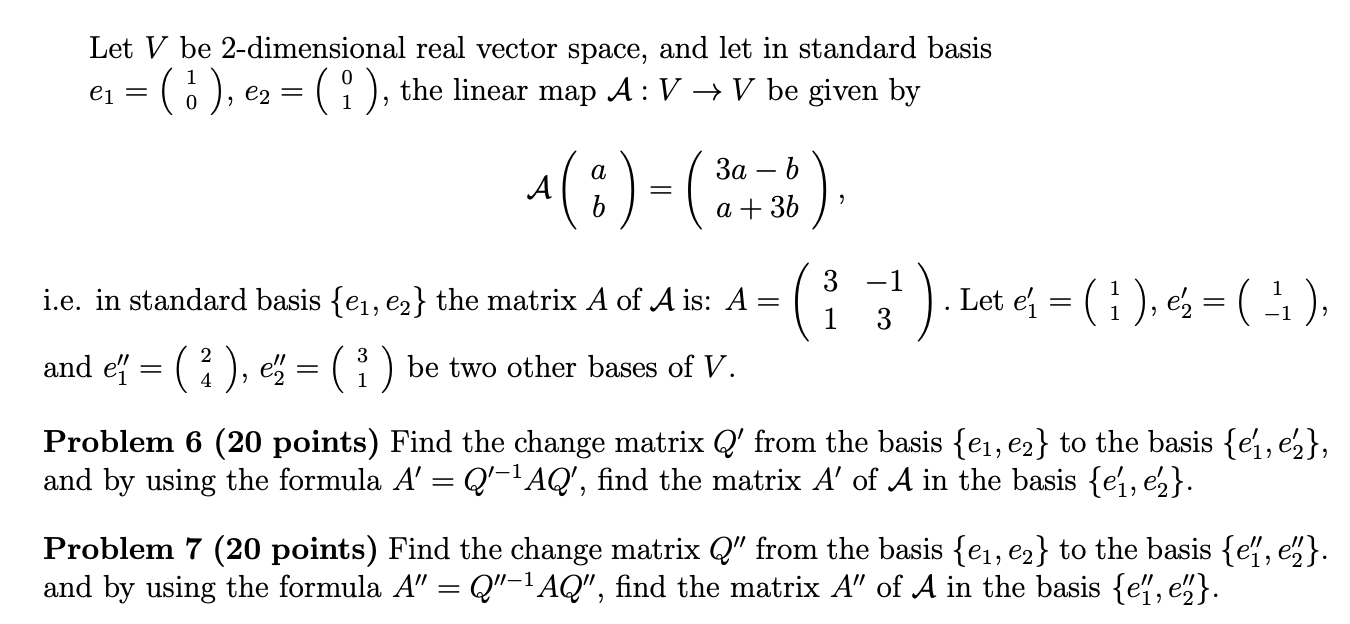 Find The Change Matrix Q From The Basis 1