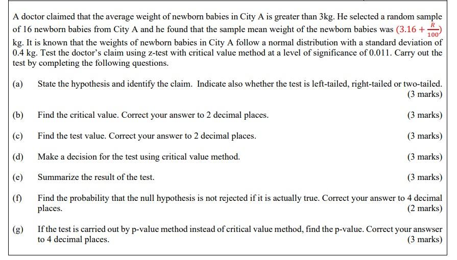 Need Answrs To Part A To G Please Note That All The Questions Correspond To One Single Question So Please Answer All I 1