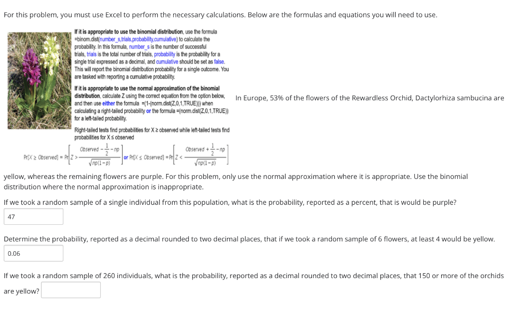 For This Problem You Must Use Excel To Perform The Necessary Calculations Below Are The Formulas And Equations You Wil 1
