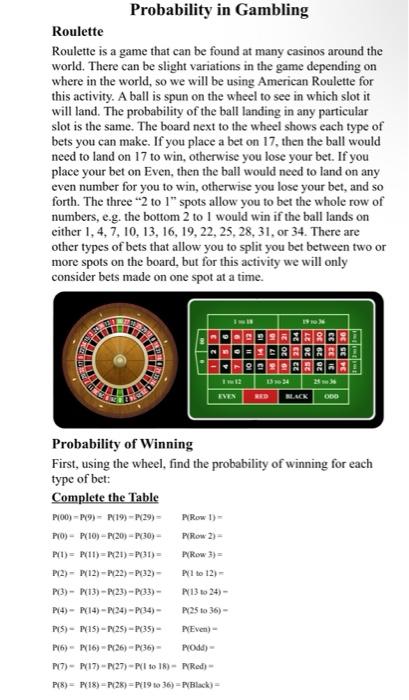 Probability In Gambling Roulette Roulette Is A Game That Can Be Found At Many Casinos Around The World There Can Be Sli 1