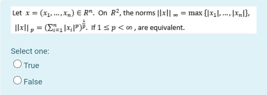 Let X X1 Xn Er On R2 The Norms X Max X2 Xn 1x P 29 2 X Ip A If 1 Sp 0 Are Equival 1