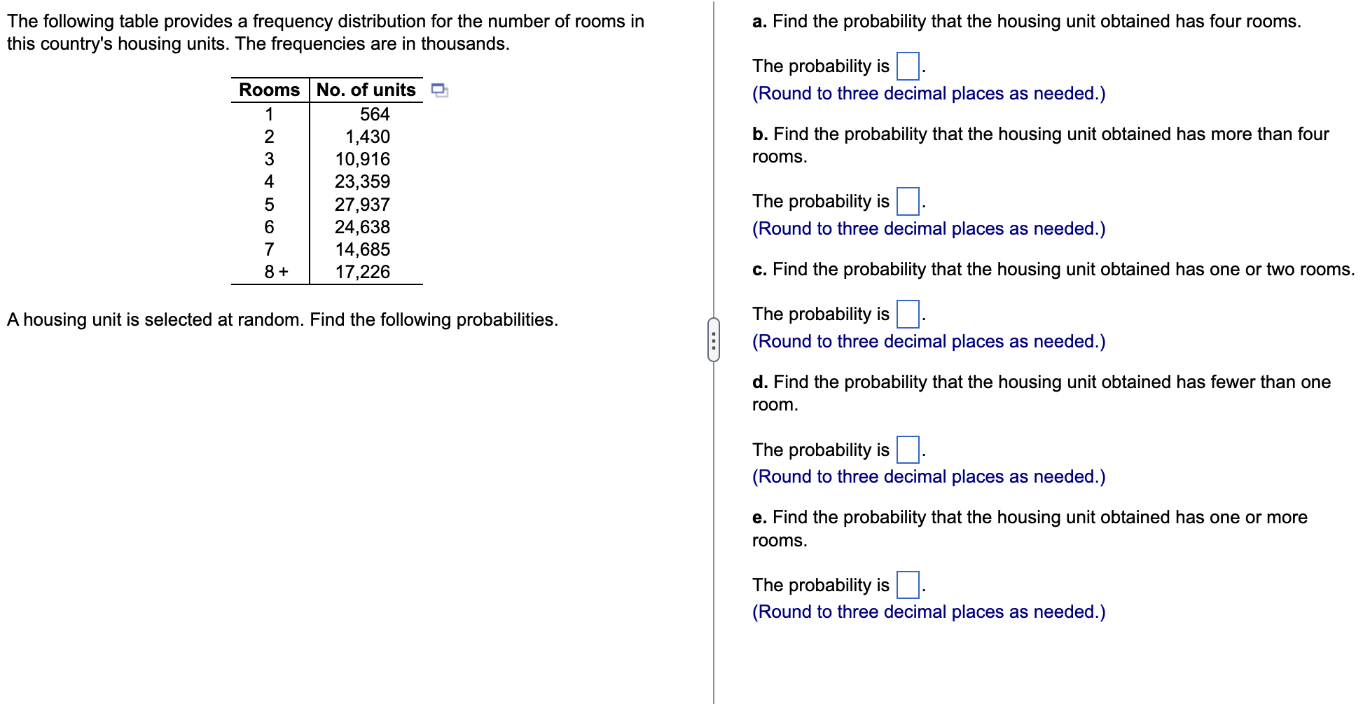 The Following Table Provides A Frequency Distribution For The Number Of Rooms In This Country S Housing Units The Frequ 1
