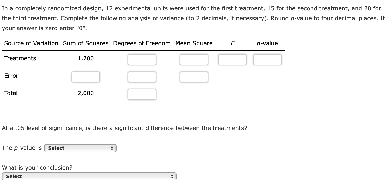 In A Completely Randomized Design 12 Experimental Units Were Used For The First Treatment 15 For The Second Treatment 1