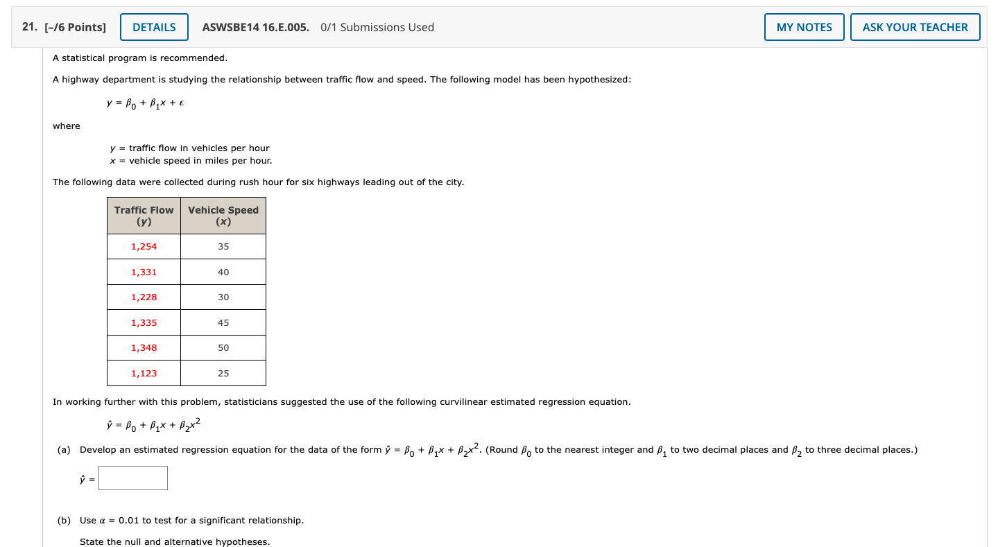 21 16 Points Details Aswsbe14 16 E 005 0 1 Submissions Used My Notes Ask Your Teacher A Statistical Program Is Reco 1