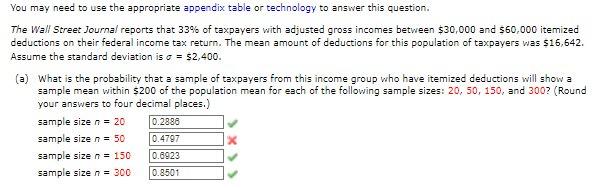 You May Need To Use The Appropriate Appendix Table Or Technology To Answer This Question The Wall Street Journal Report 1